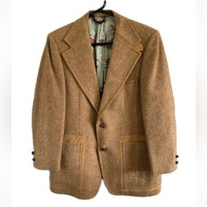 Saville Row London Men’s Vintage jacket All Pure Wool size Large tan